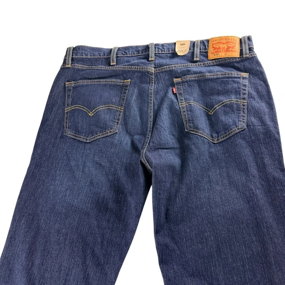 Levi's 559 Relaxed Straight Jeans Mens 42x38 Dark Wash Stretch Big Tall NWT